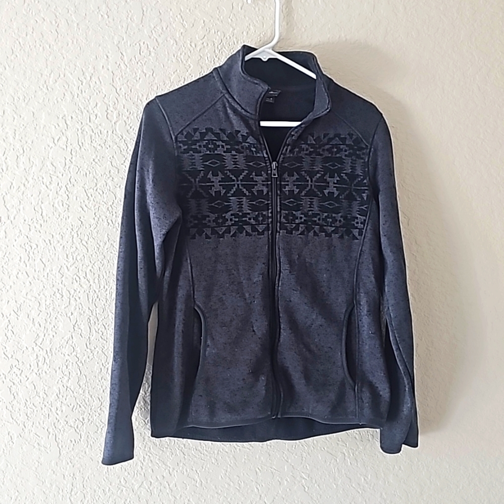 Eddie Bauer Radiator Jacket With Western Pattern In Black and Gray - Picture 2 of 4